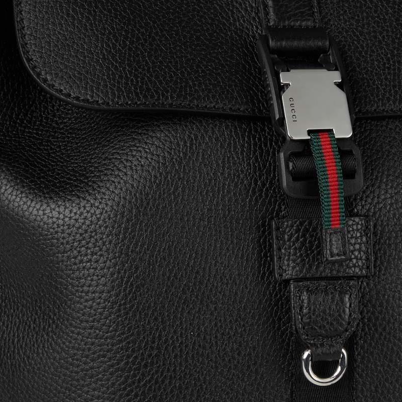 Gucci Large Backpack With Webbing In Black