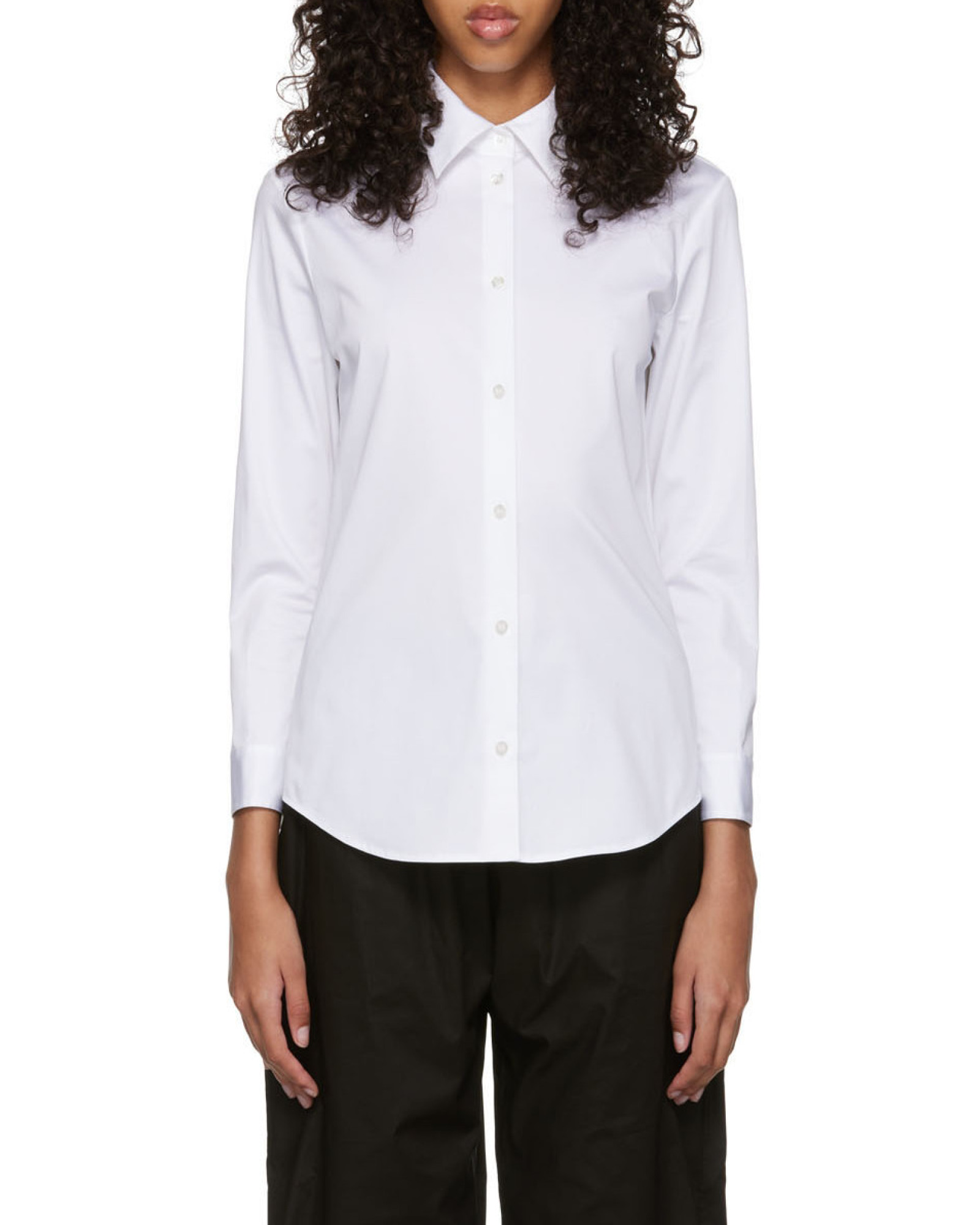 The Row Long-sleeve Cotton Shirt In White