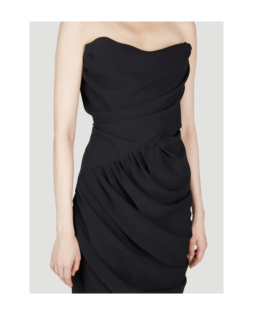 Vivienne Westwood Gathered-detailed Strapless Mini Dress In Black