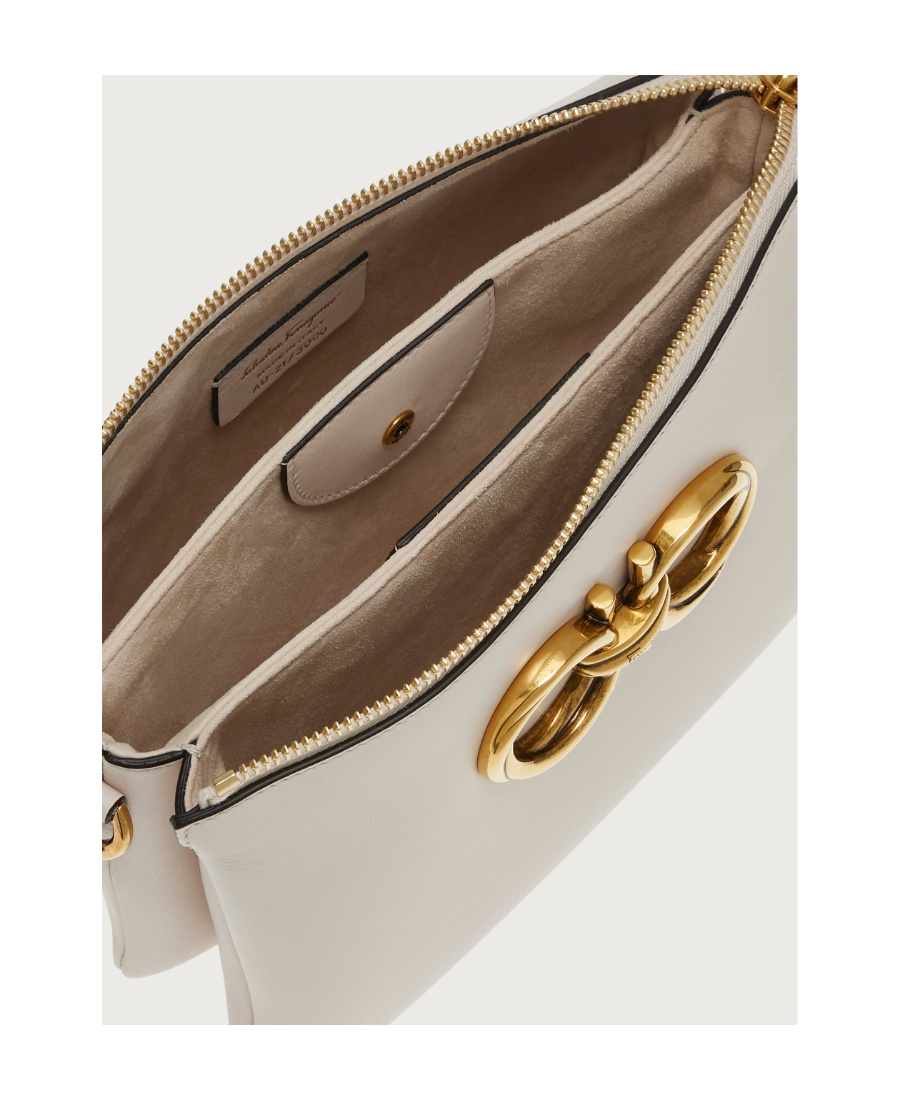 Ferragamo Logo Mini Shoulder Bag In Nude
