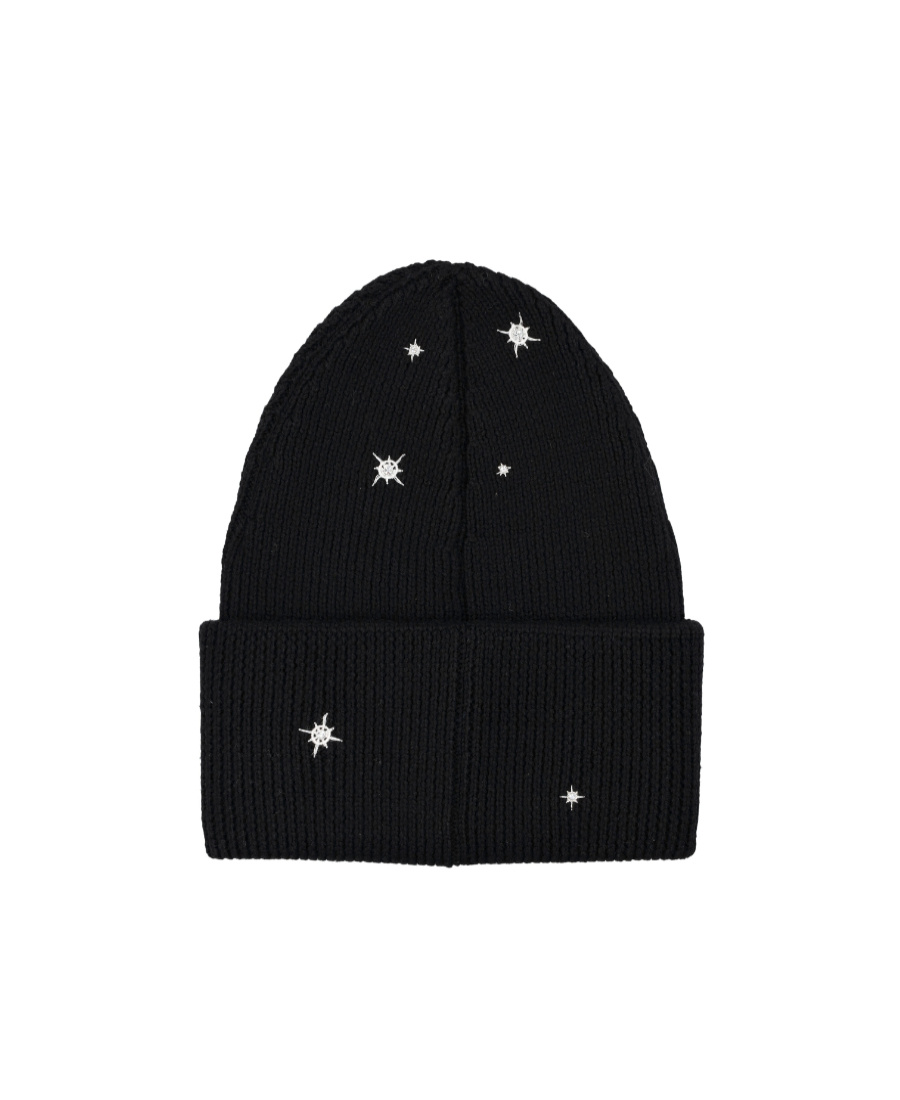 OFF-WHITE CRYSTAL-EMBELLISHED LOGO BEANIE