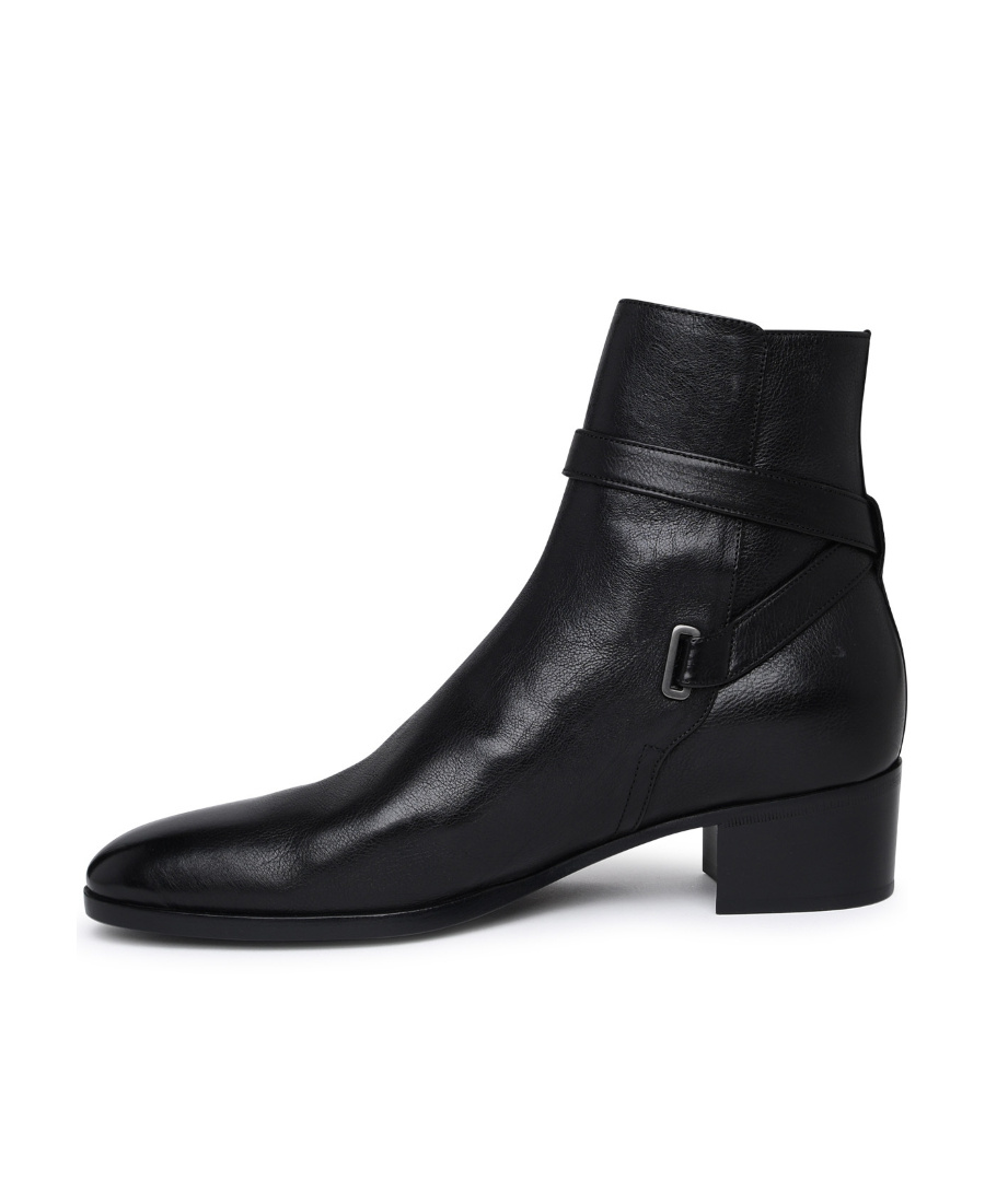Saint Laurent Man Ankle Boots Black Size 9 Calfskin In Black