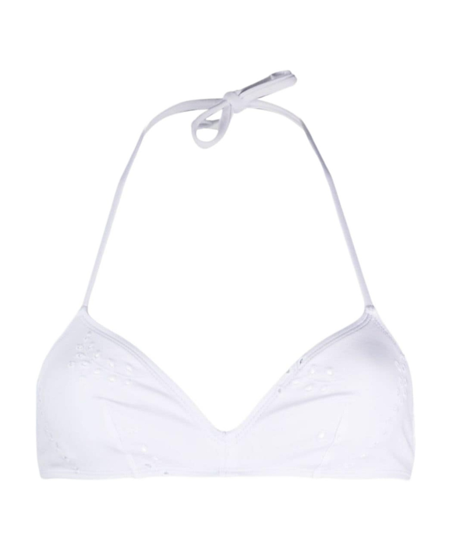 Chloé Neck-hanging Swimsuit Top In White