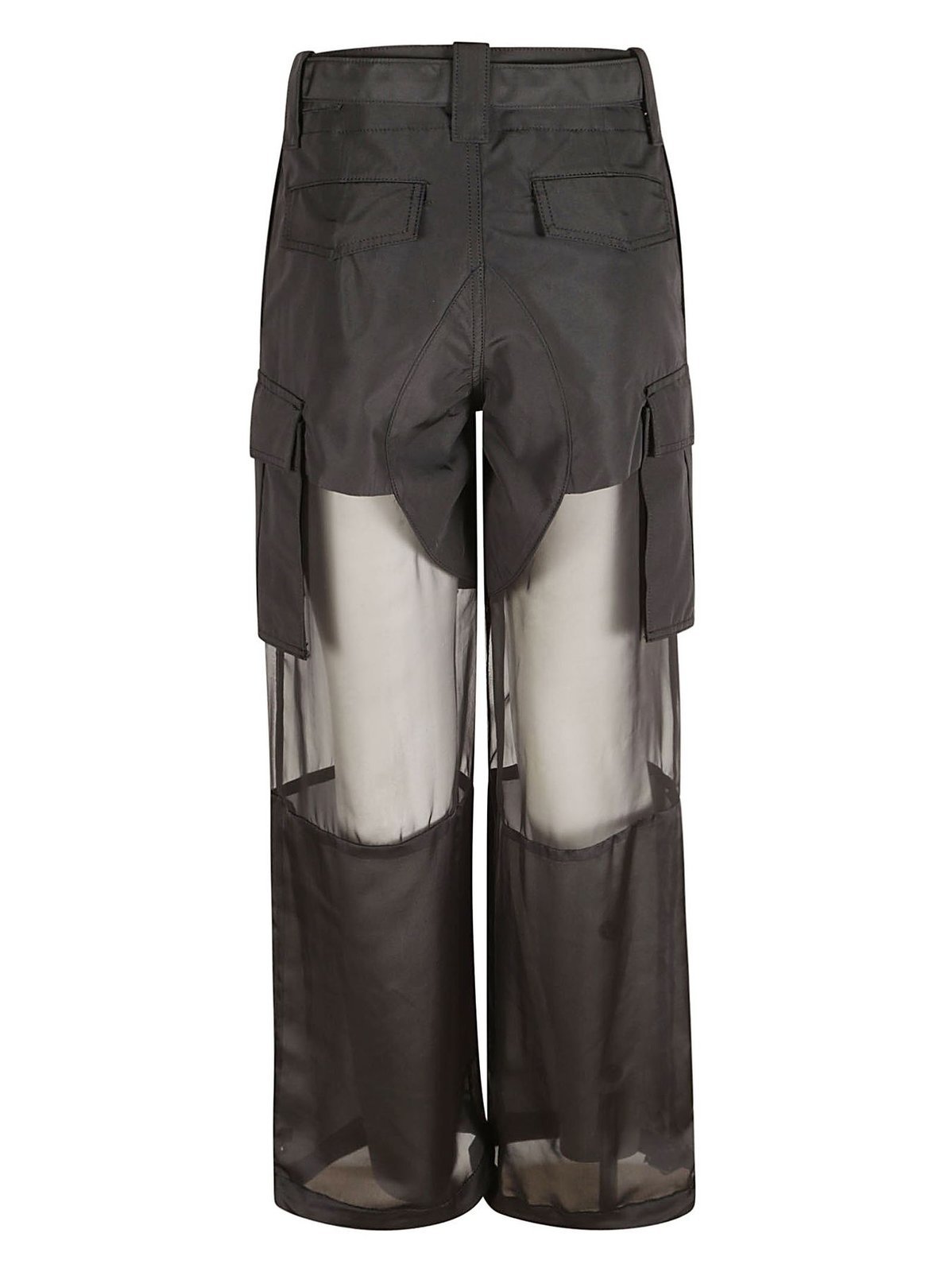 SACAI TRANSPARENT-DETAIL CARGO STRAIGHT TROUSERS 