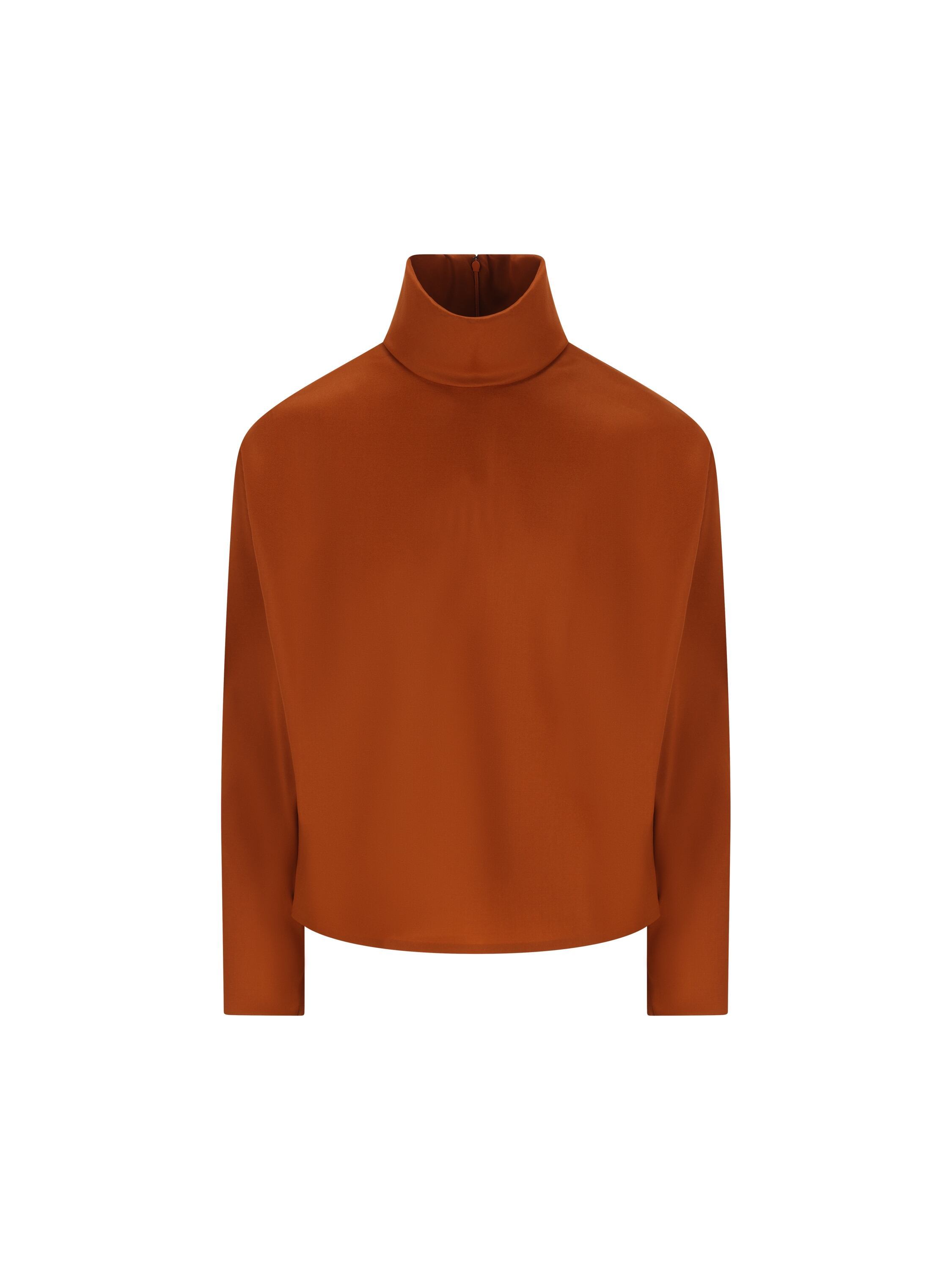 Saint Laurent Turtleneck Knitted Jumper In Brown