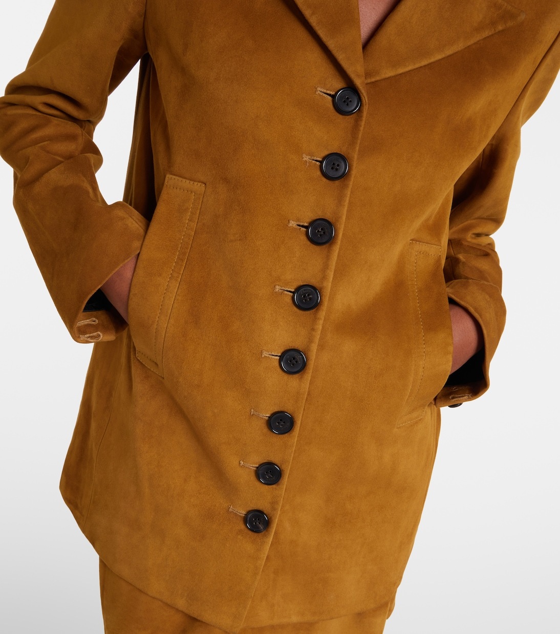 Khaite Saraphina Suede Jacket In Multi