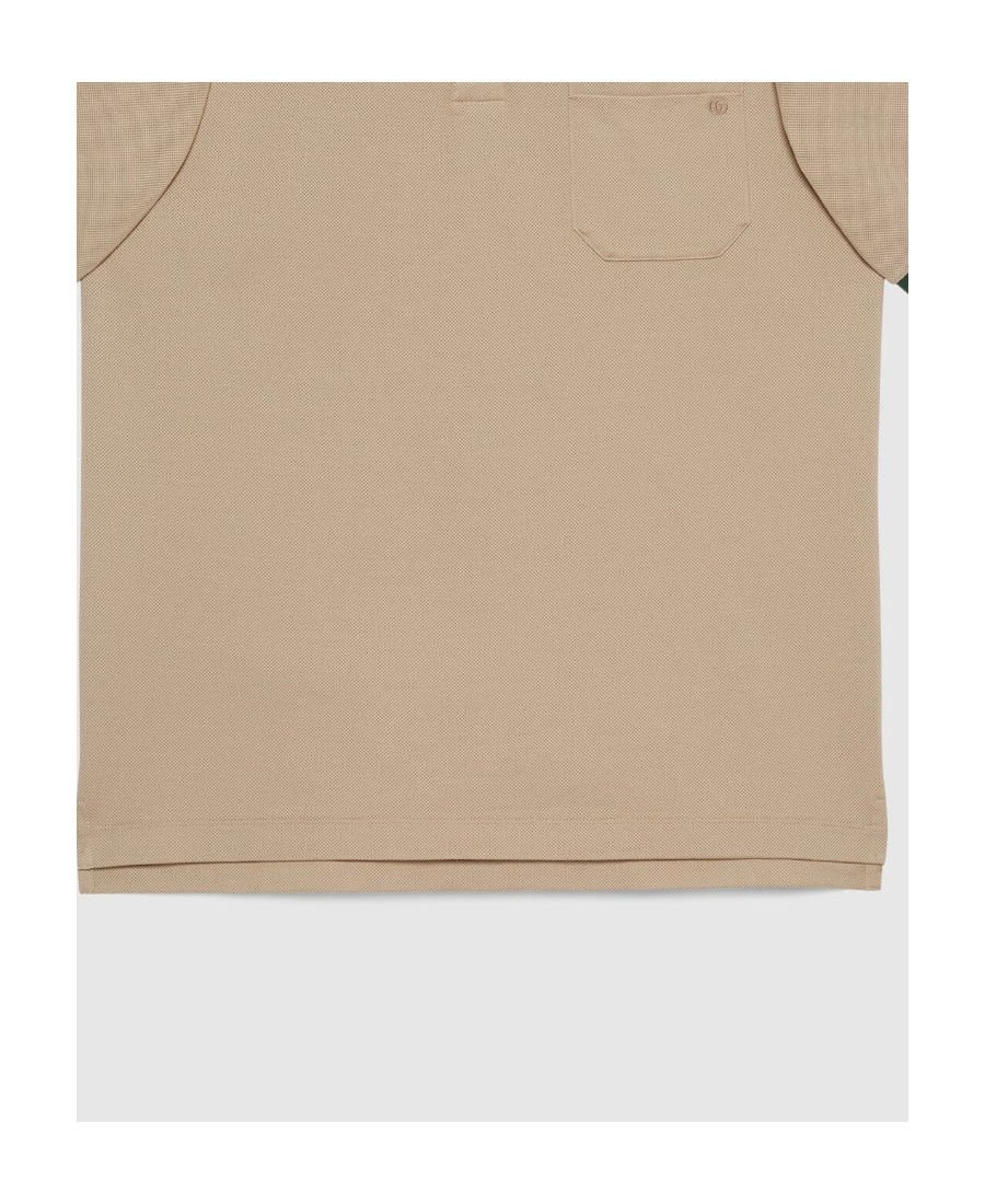 GUCCI COTTON PIQUET POLO WITH WEB COLLAR