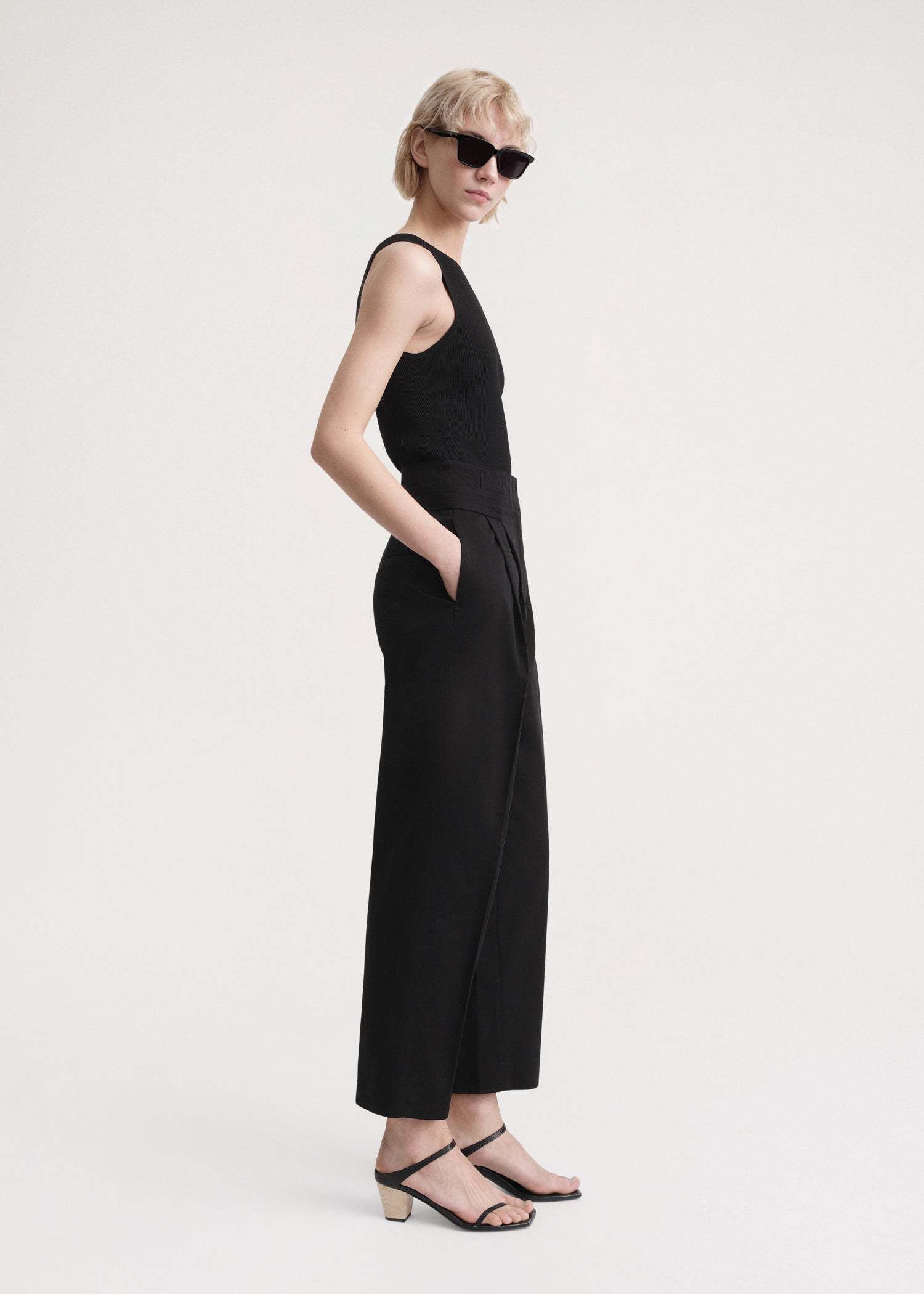 Totême Pleat-detail High-waisted Trousers In Black