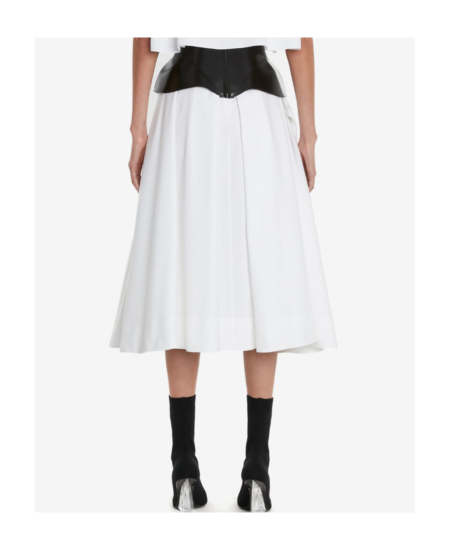 ALEXANDER MCQUEEN ASYMMETRIC PLEATED MIDI SKIRT