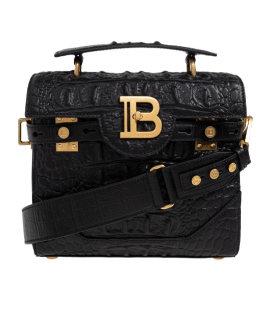 Balmain Logo Shoulder Bag In Black