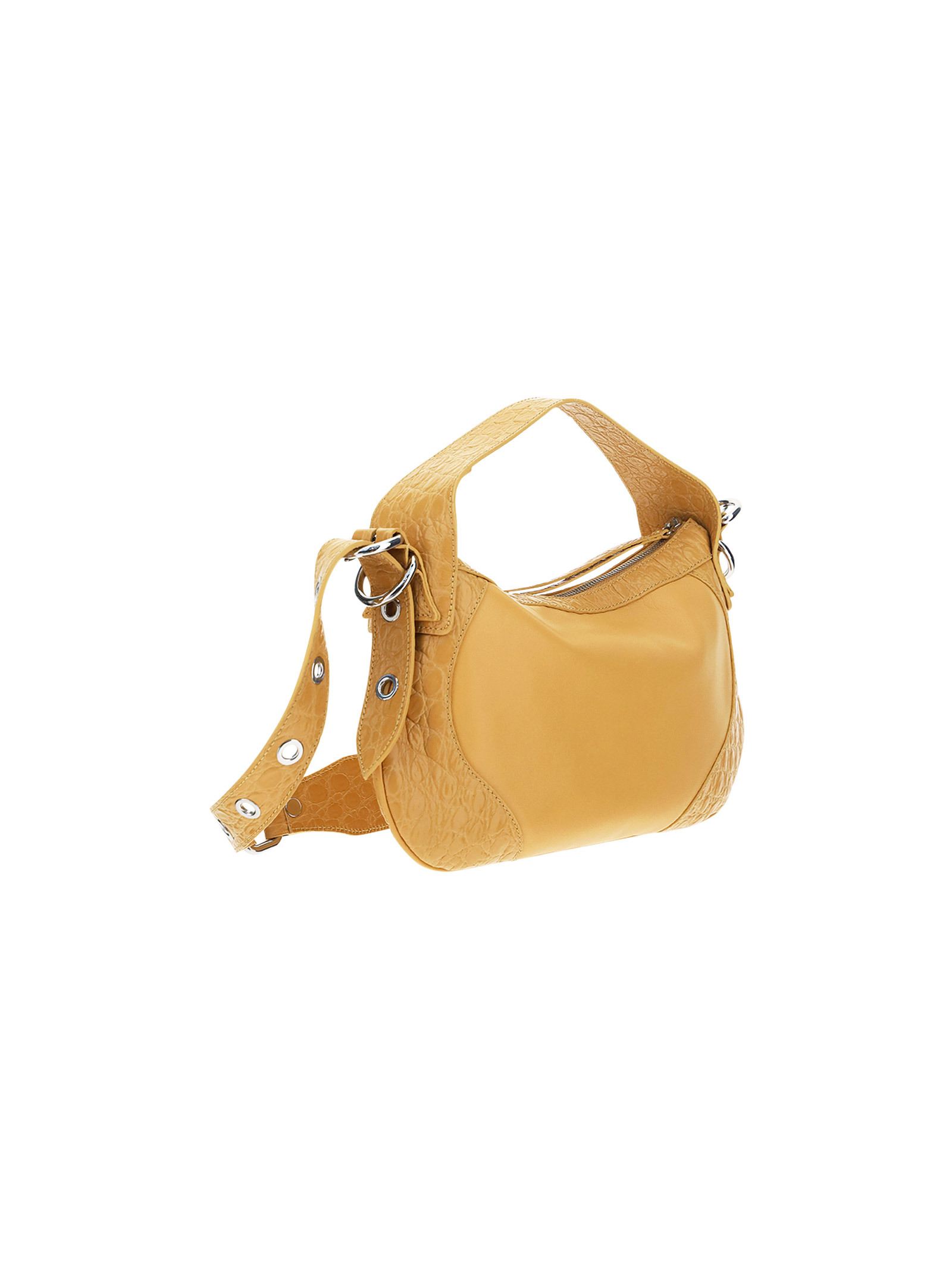 By Far Yana Croco Bag In Yellow