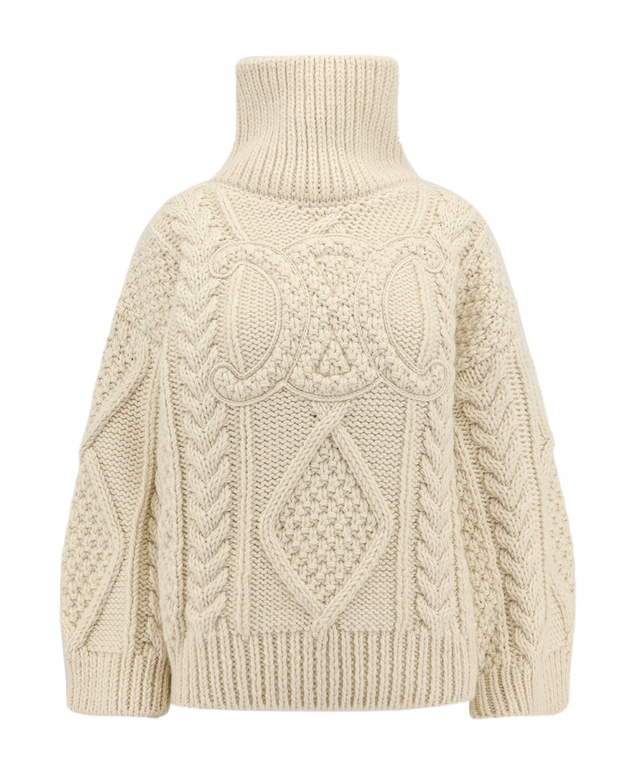 Celine Twisted Knitted Wool Sweater In Nude