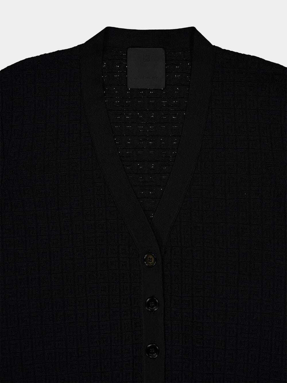 Givenchy 4g-jacquard V-neck Cardigan In Black