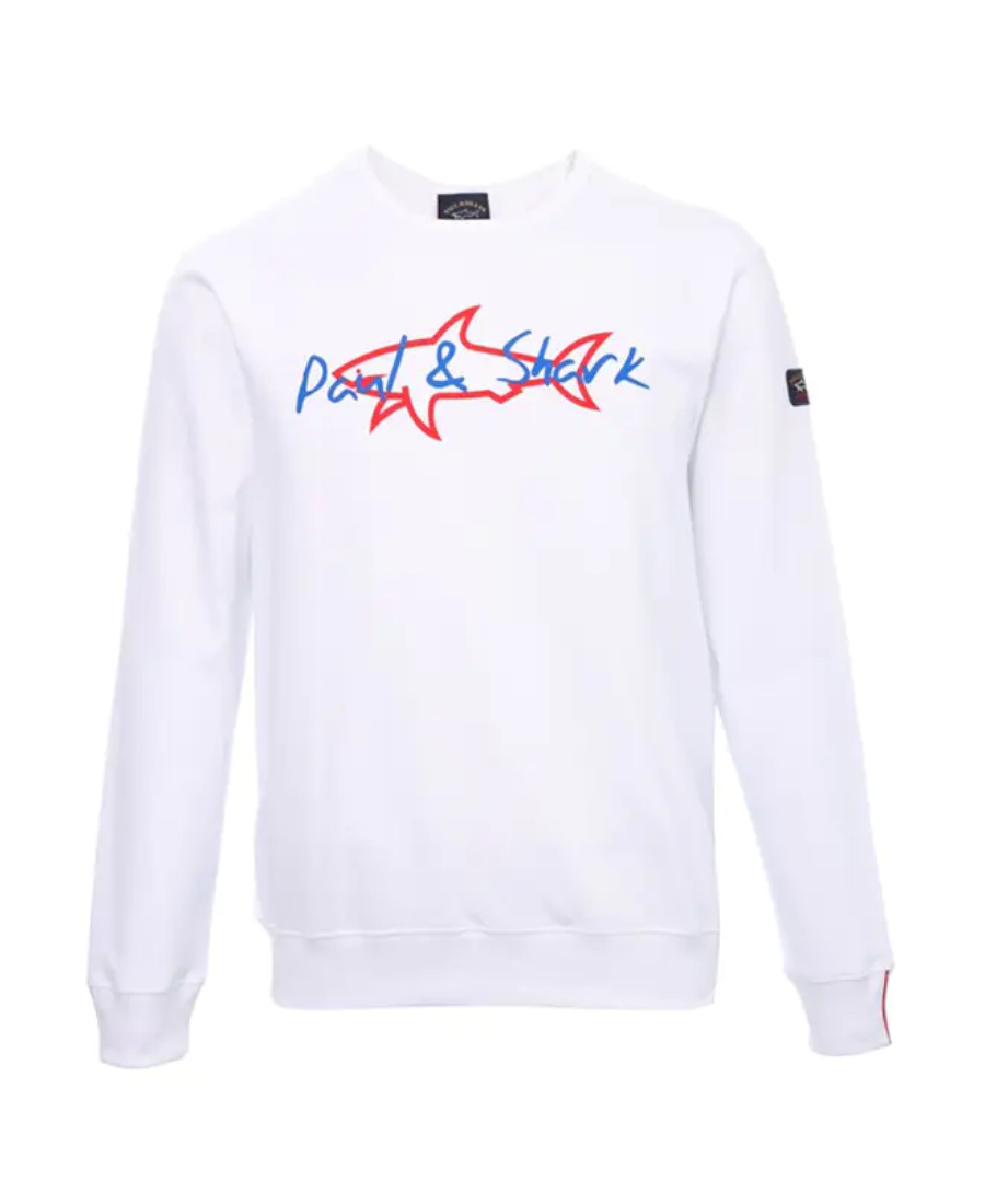 Paul & Shark Logo Sweater In White