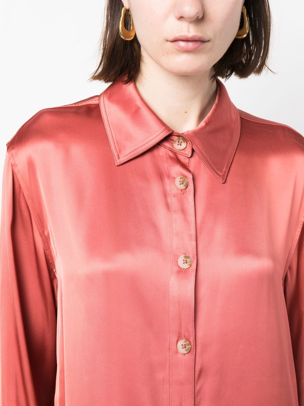 Shop Loulou Studio Shirt Dress In Red