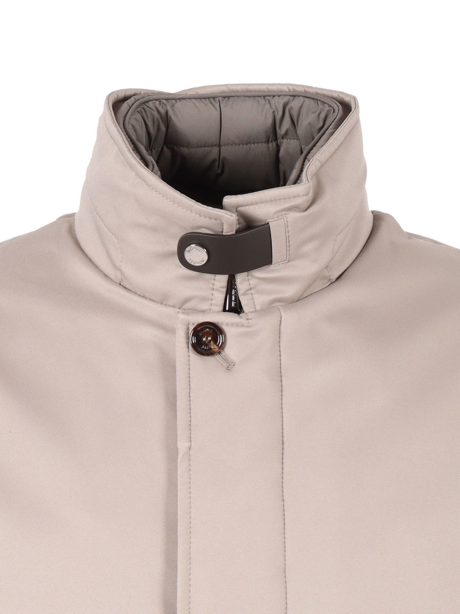 Moorer Buttoned Single-breasted Padded Jacket In Neutral
