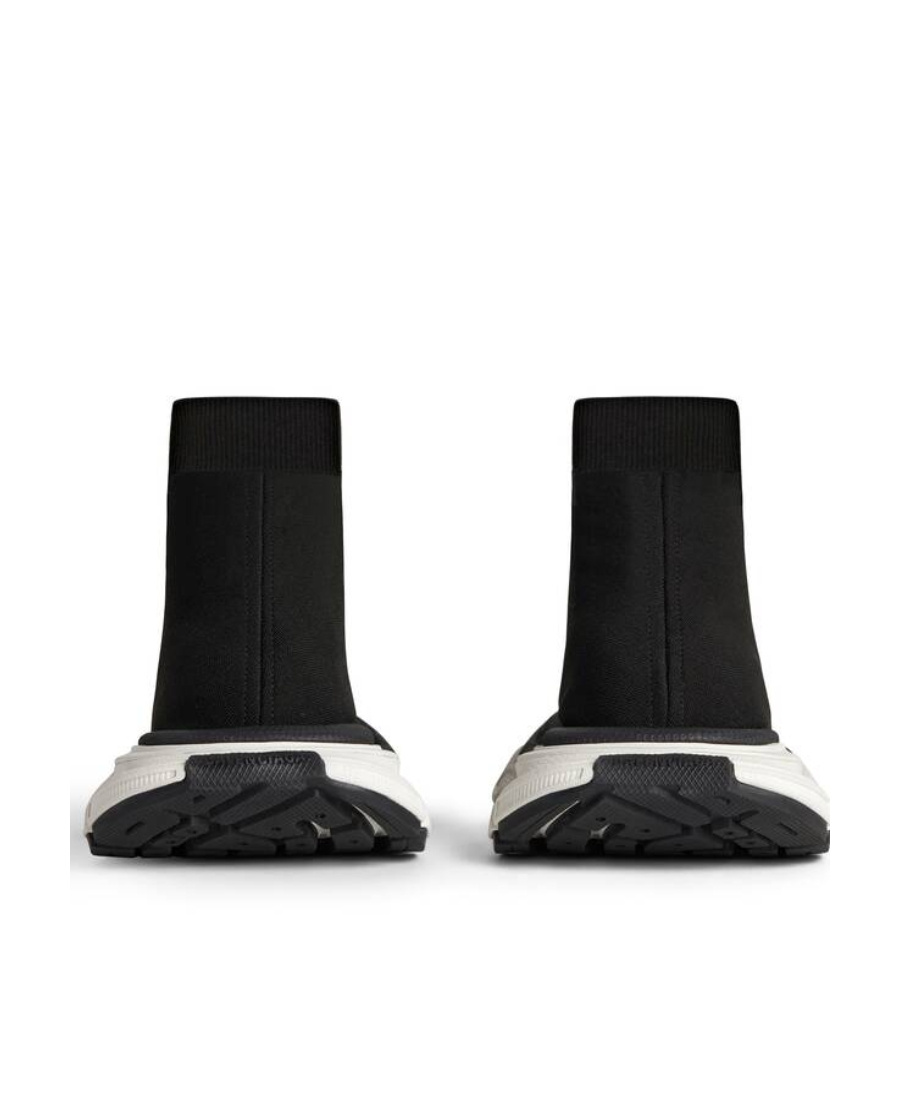 Balenciaga 3xl Sock Logo-print Stretch-knit Slip-on Sneakers In Black