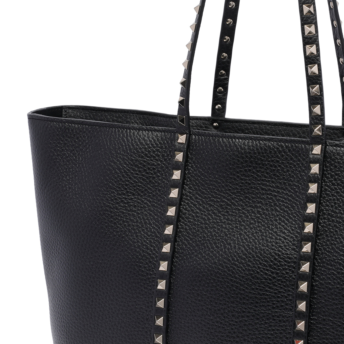 Shop Valentino Rockstud Tote Bag In Black