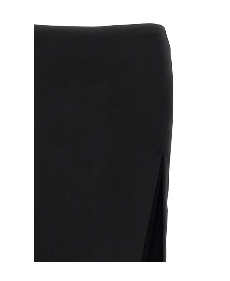Ann Demeulemeester Black Leather Skirt In Black