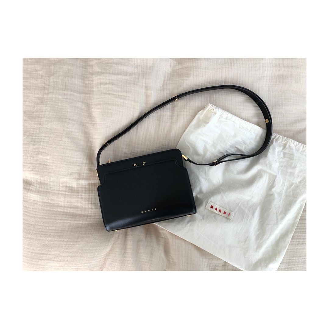 Marni Trunk Reverse Shoulder Bag In Black