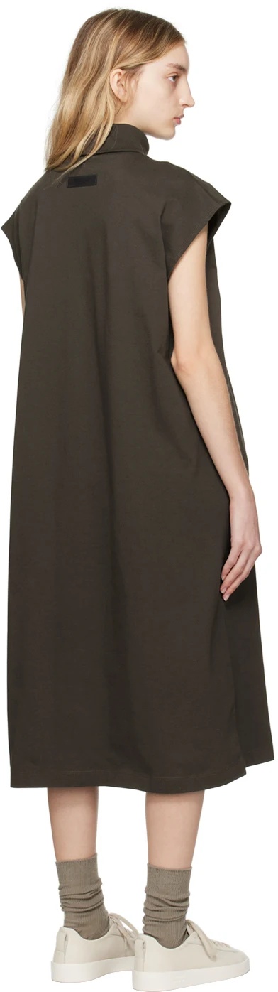 Essentials High-necked Logo Dress In Black