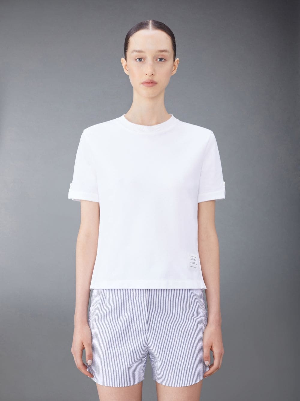 Thom Browne Sequin-embellished Cotton T-shirt In White