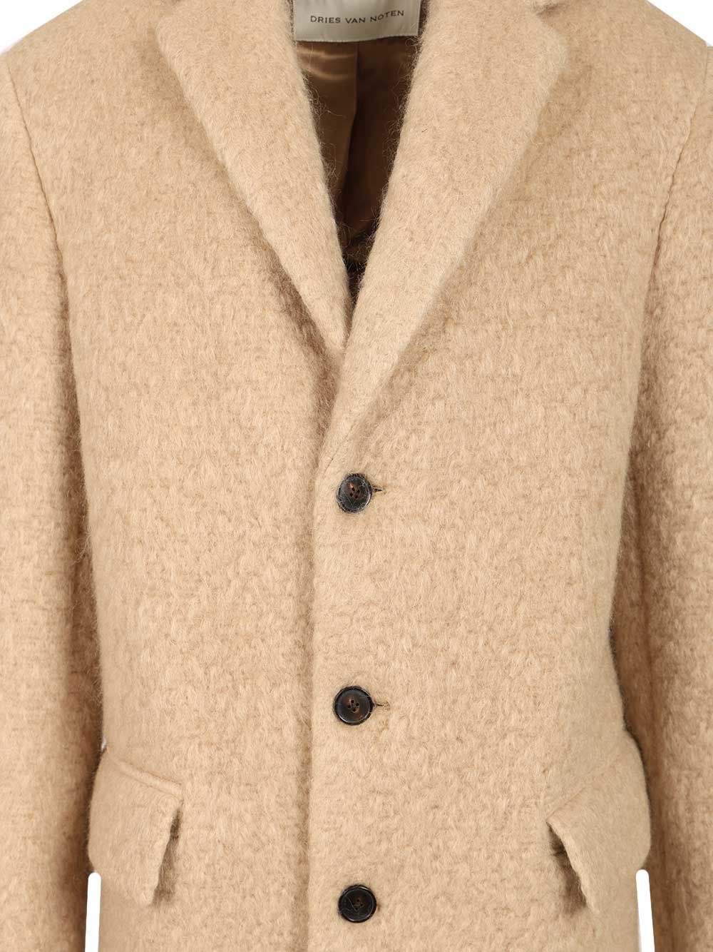 Dries Van Noten Rustic Coat In Neutral