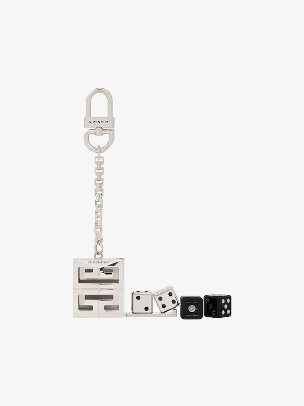 Givenchy 4g Lock Dice Rack Key Ring In White