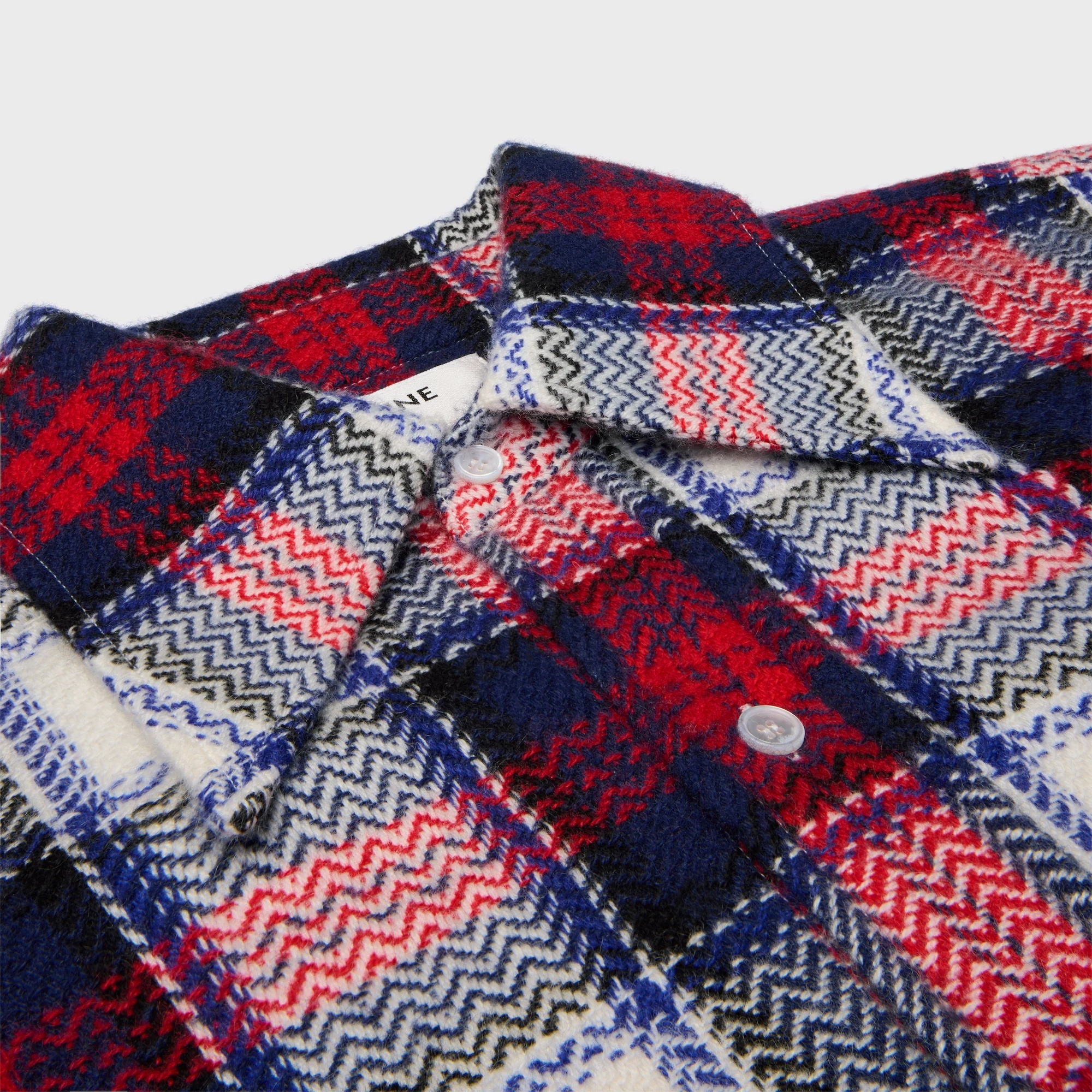 Celine Shirt In Checked Cashmere In Multi