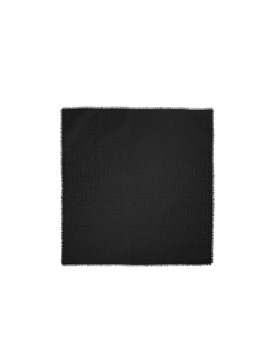 Saint Laurent Jacquard Square Scarf In Black