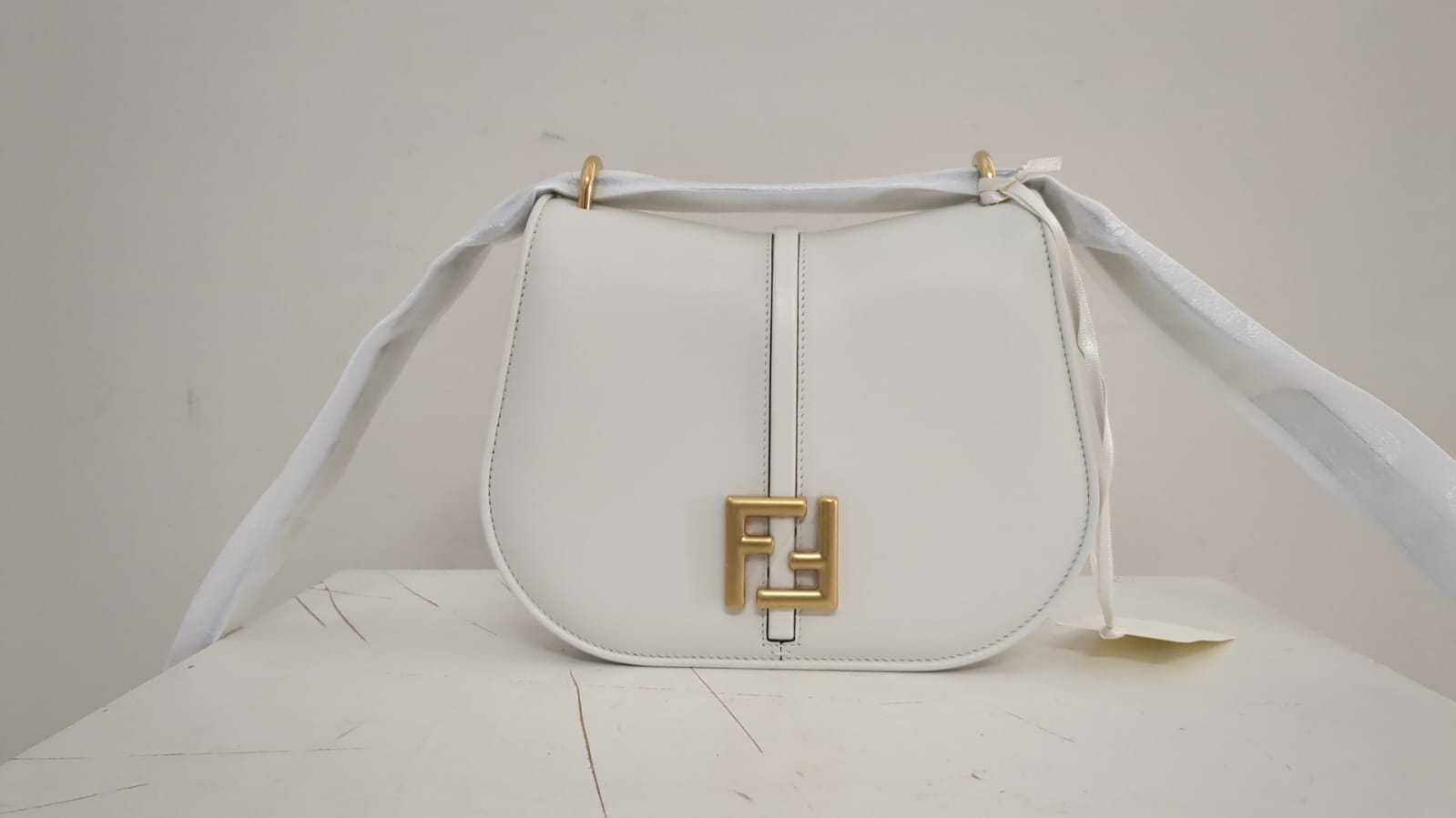 Fendi Mini Cmon Leather Tote Bag In Gray