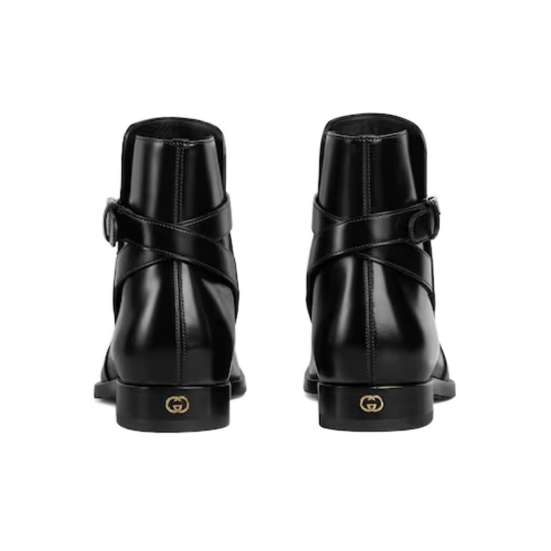 Gucci Men's Boot With Buckle In Black