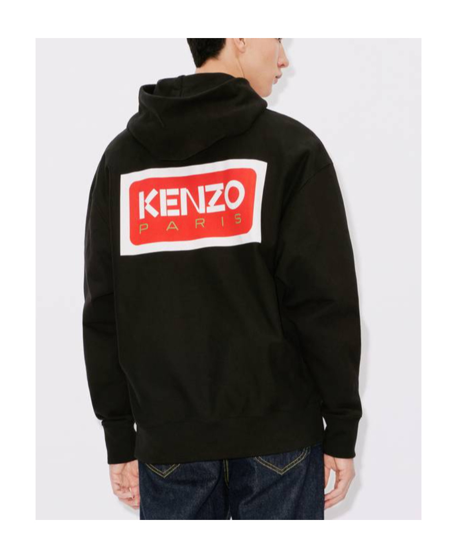 Kenzo Logo-print Cotton Hoodie In Black