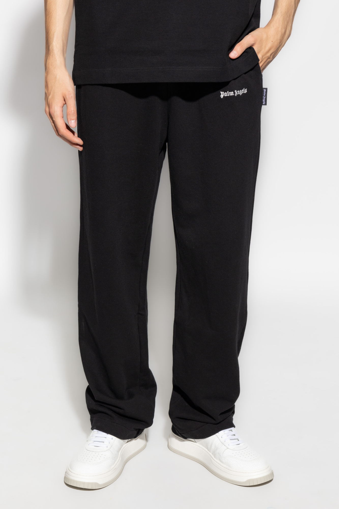 Palm Angels Logo Embroidered Sweat Pants In Black