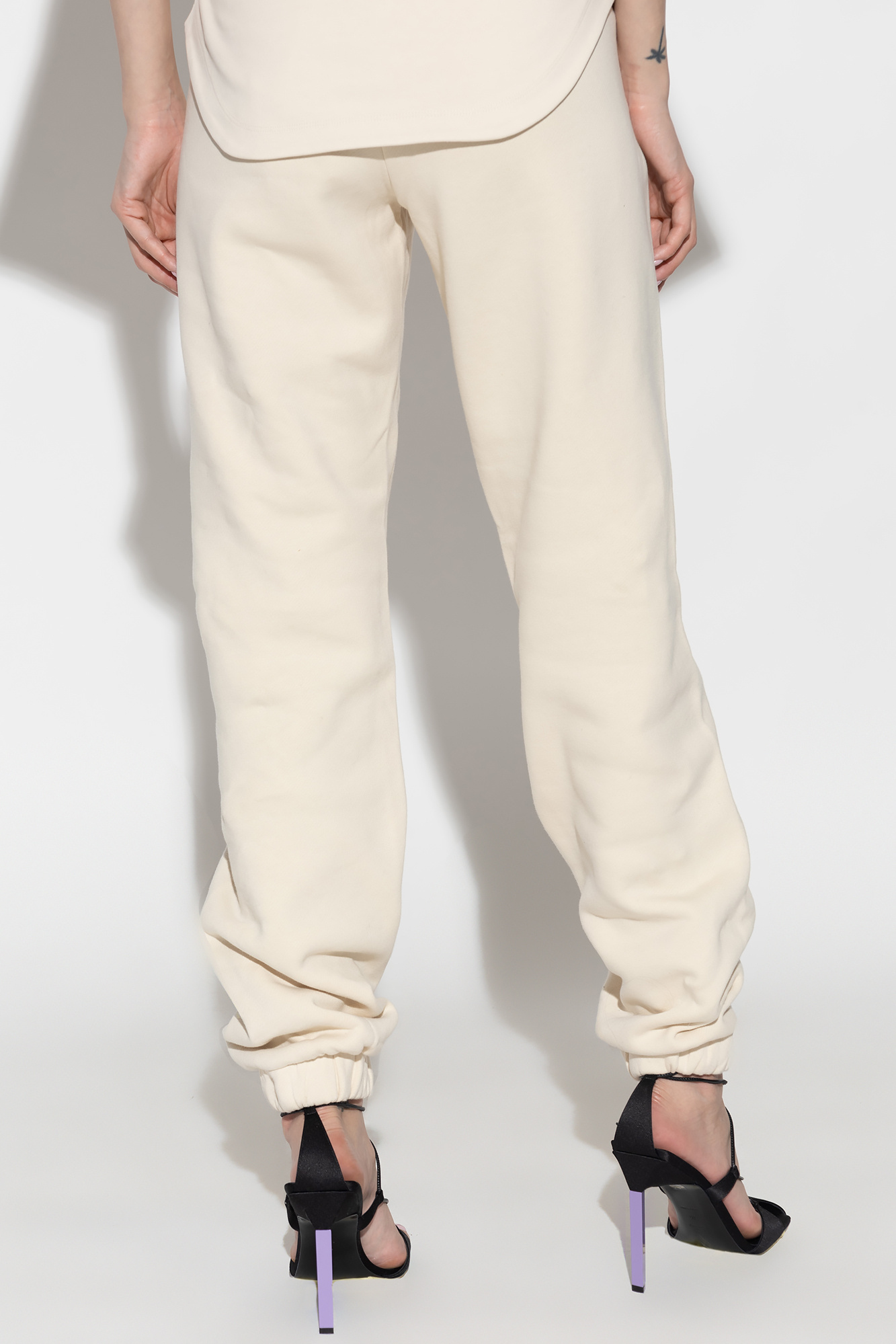 Attico The  Penny Logo-embossed Straight-leg Track Pants In Nude