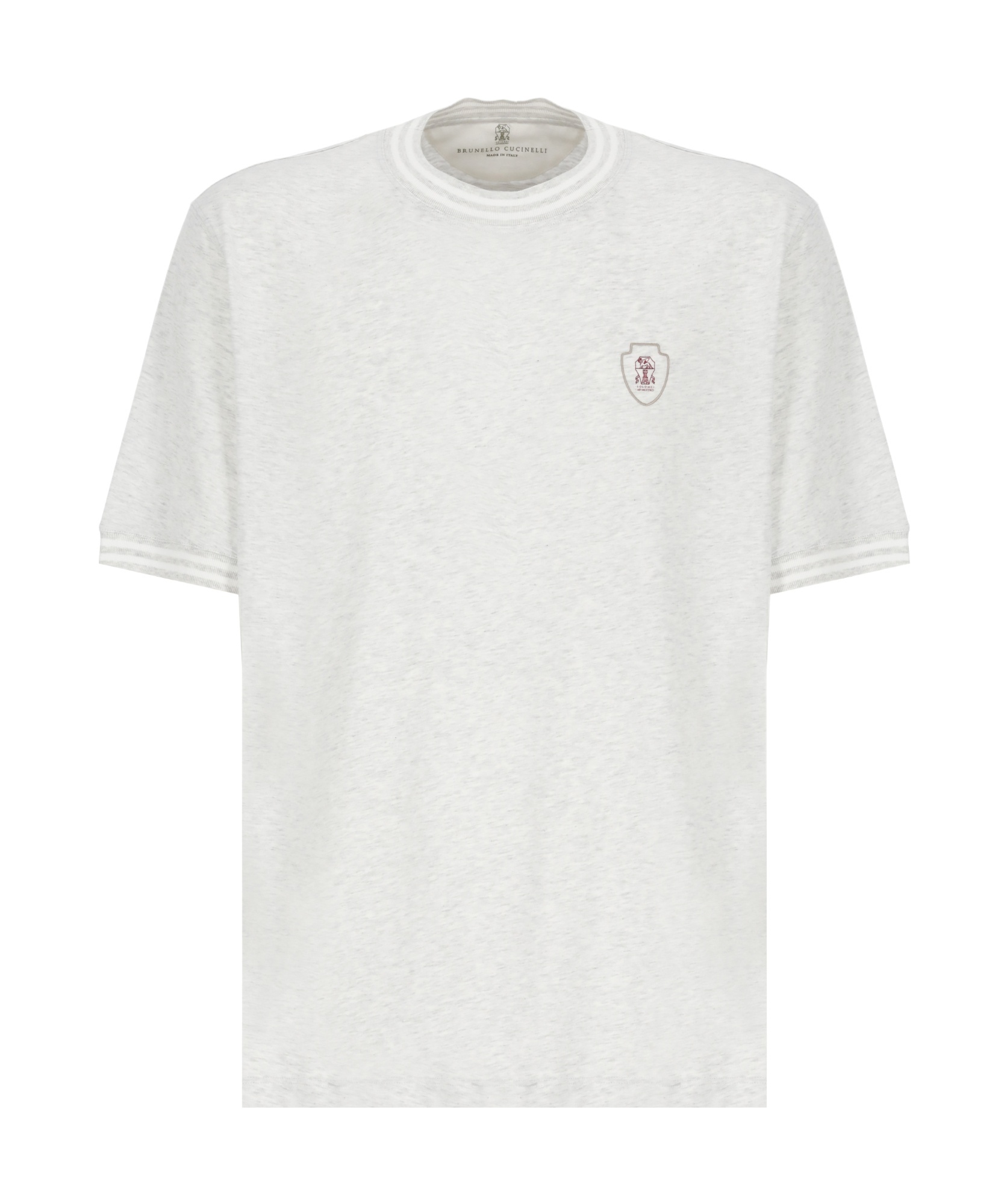 Brunello Cucinelli Cotton Jersey Crew Neck T-shirt With Logo In White