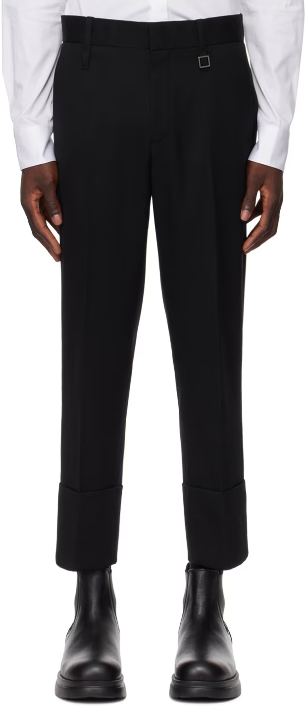Wooyoungmi Black Rolled Cuff Trousers