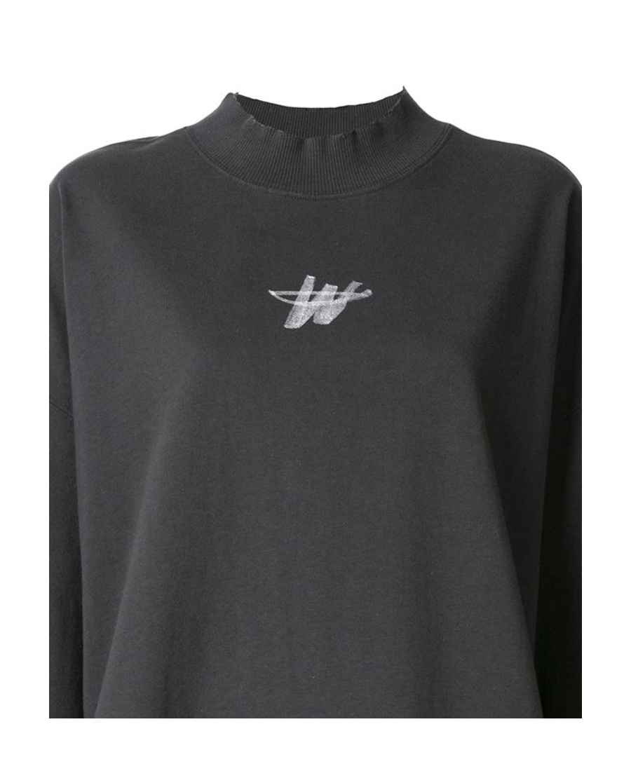 We11 Done Distressed-hem Sweatshirt In Black