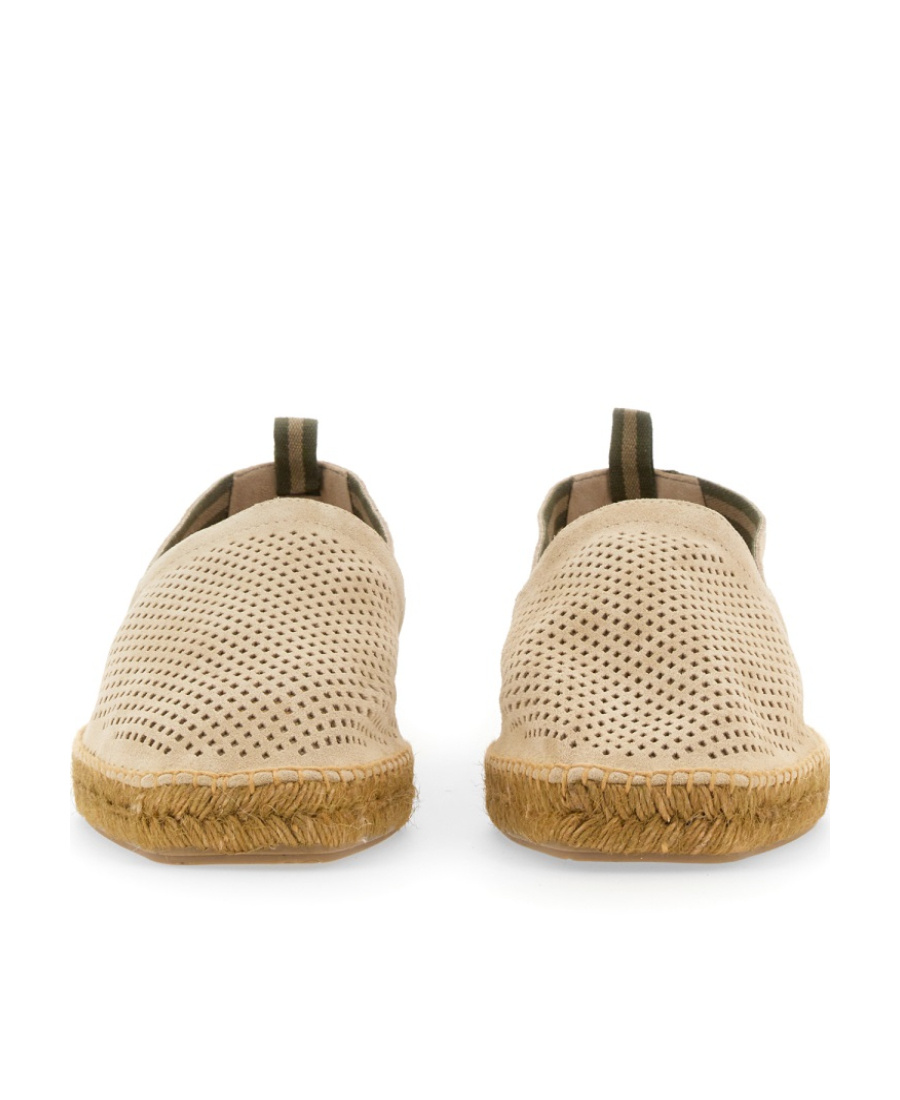 Castaã±er Pablo Round Toe Perforated Espadrille In Neutral