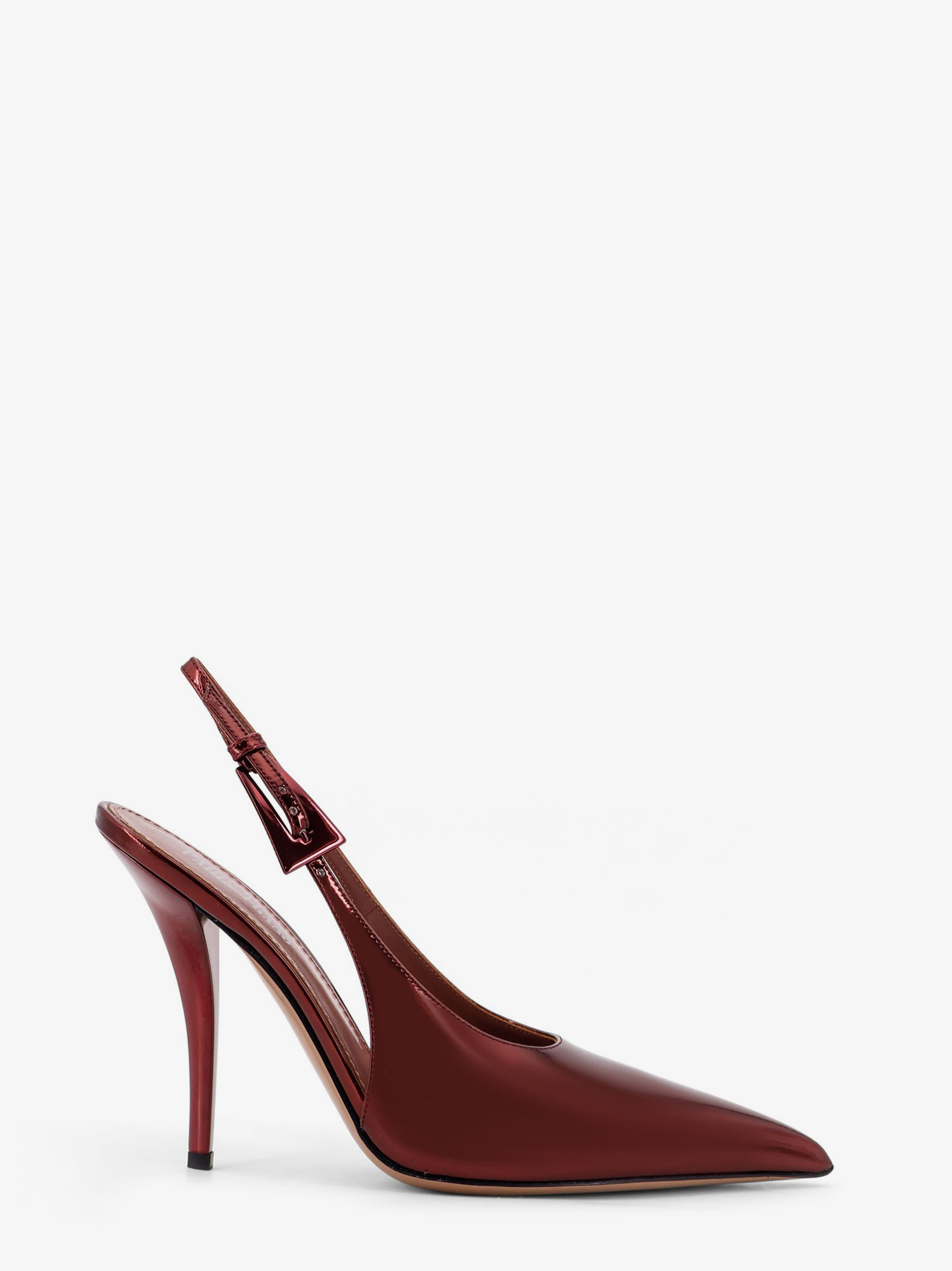 Paris Texas Jessica Slingback Mirror Leather Pumps In Brown