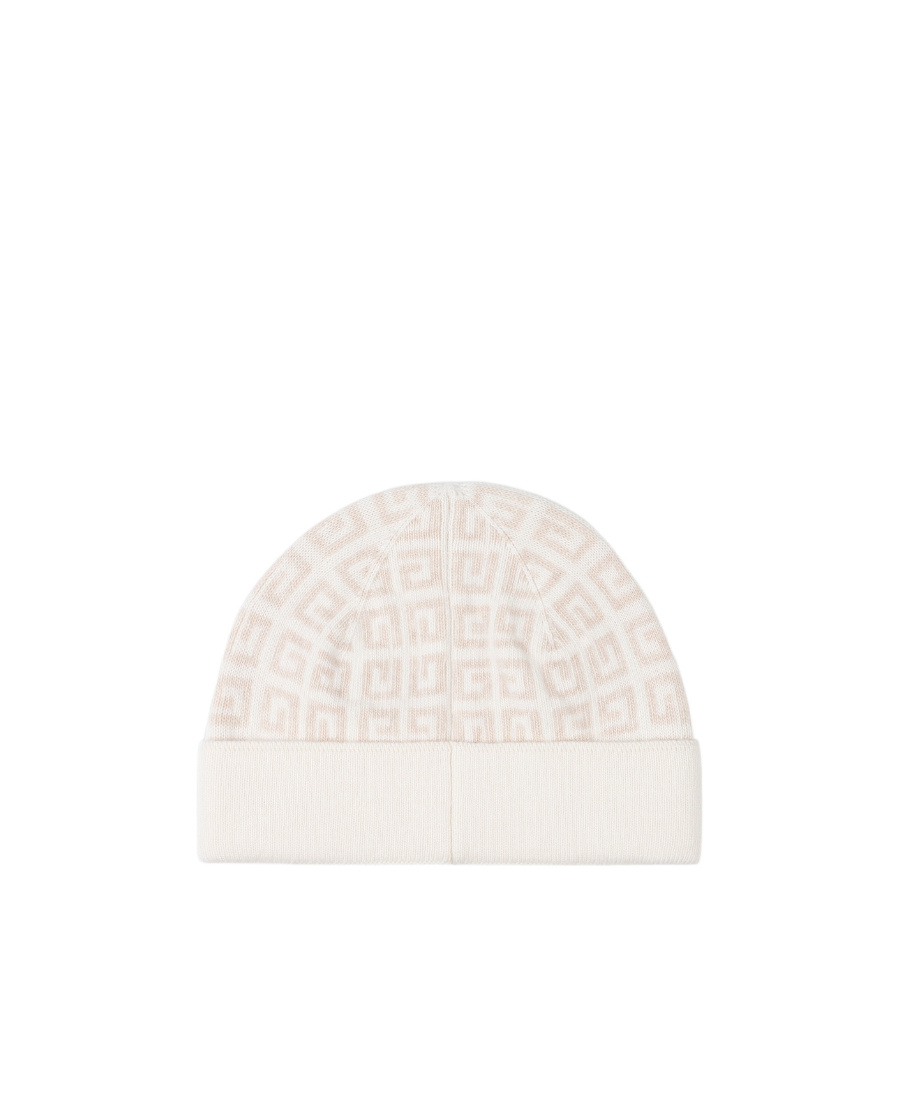Givenchy All-over Logo Embroidered Knitted Beanie In White