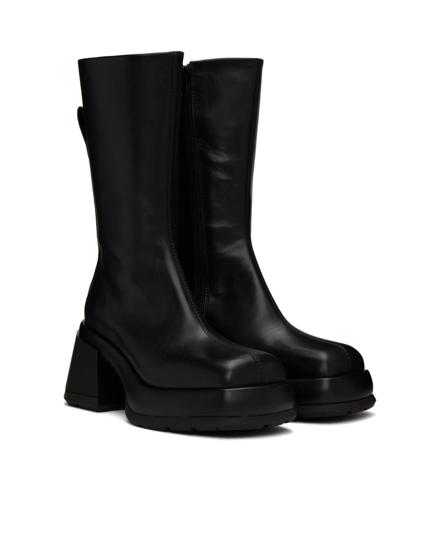 Miista Cassia Side Zipper Short Boots In Black