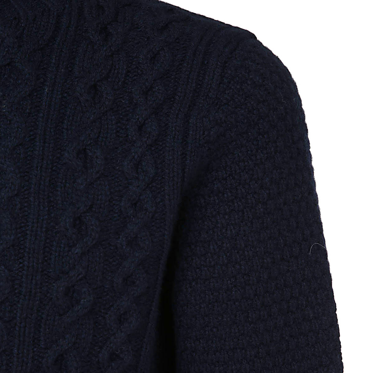 Drumohr Cable-knit Crew-neck Jumper In Black