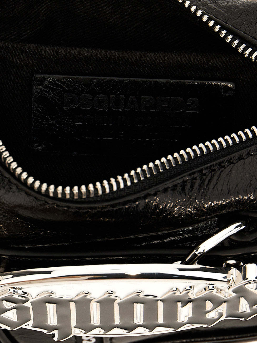 Dsquared2 Gothic Leather Belt Bag In Black