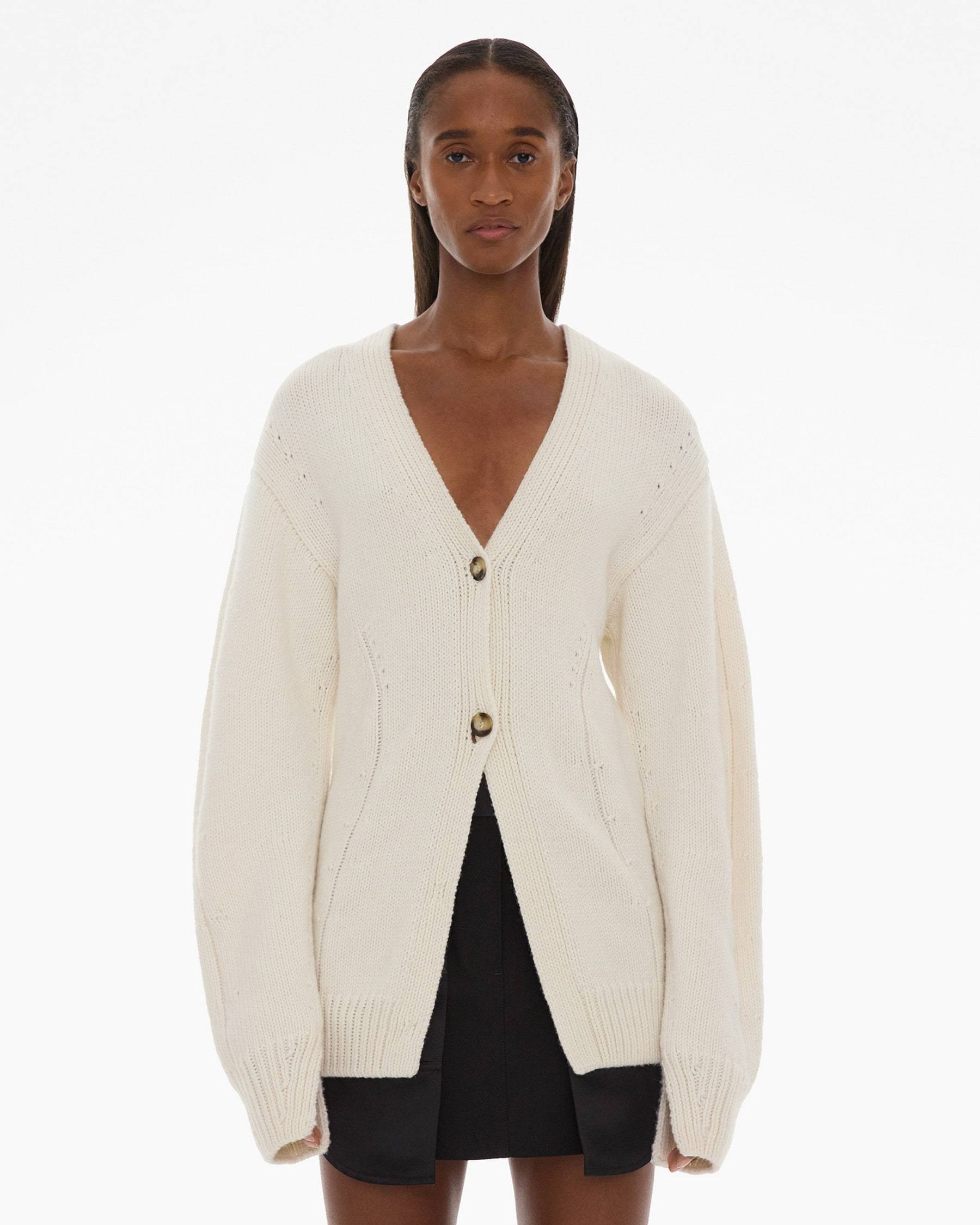 HELMUT LANG HELMUT LANG V-NECK BUTTON-UP CARDIGAN