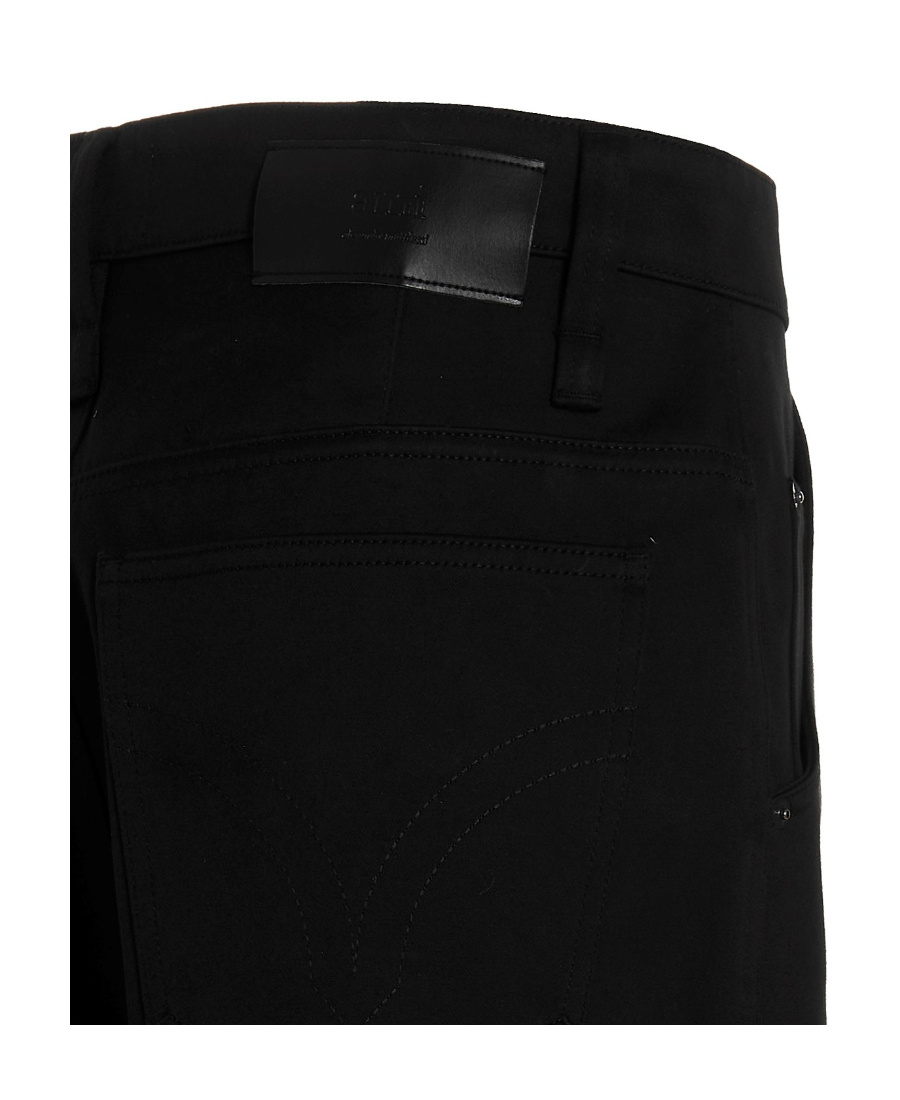 Shop Ami Alexandre Mattiussi Cotton Casual Pants In Black