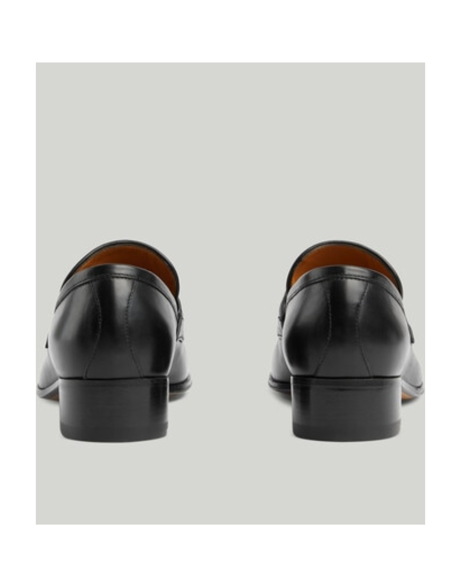 Gucci Black Web Interlocking G Loafers In Black