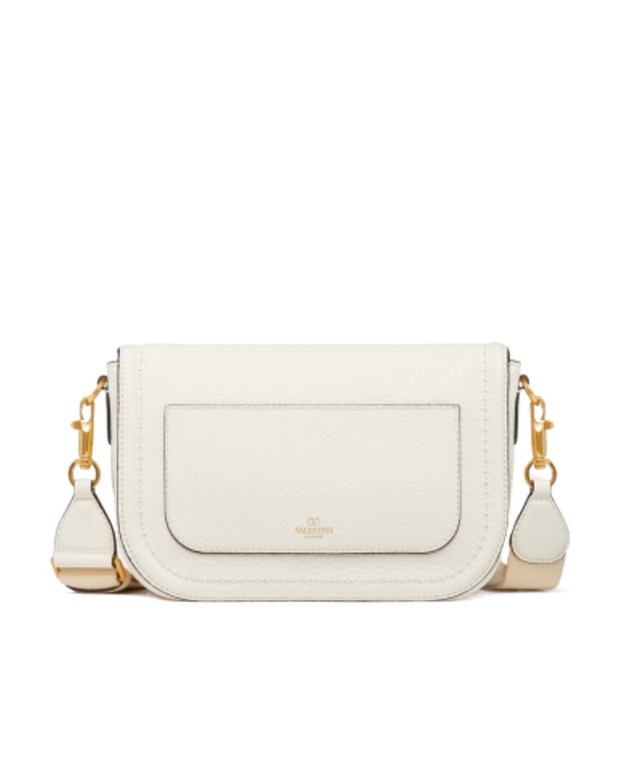 Valentino Garavani Alltime Grainy Calfskin Shoulder Bag Woman Ivory Uni