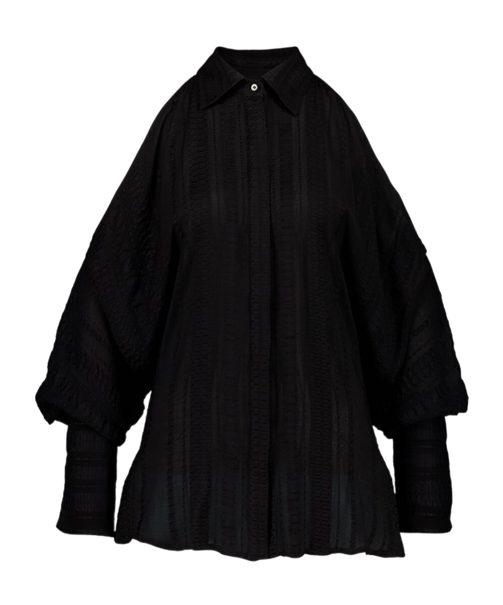 Zeusdione Off-shoulder Shirt In Black