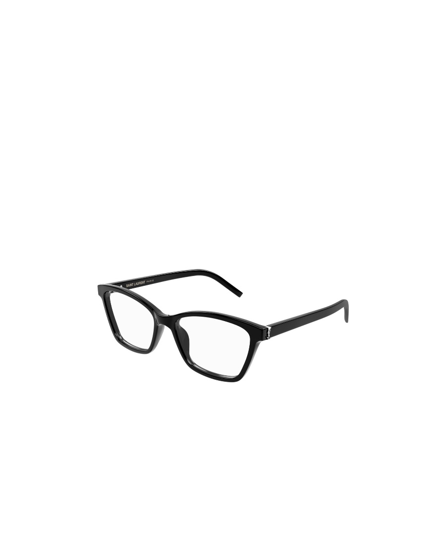 Saint Laurent Logo-plaque Rectangle-frame Glasses In Black